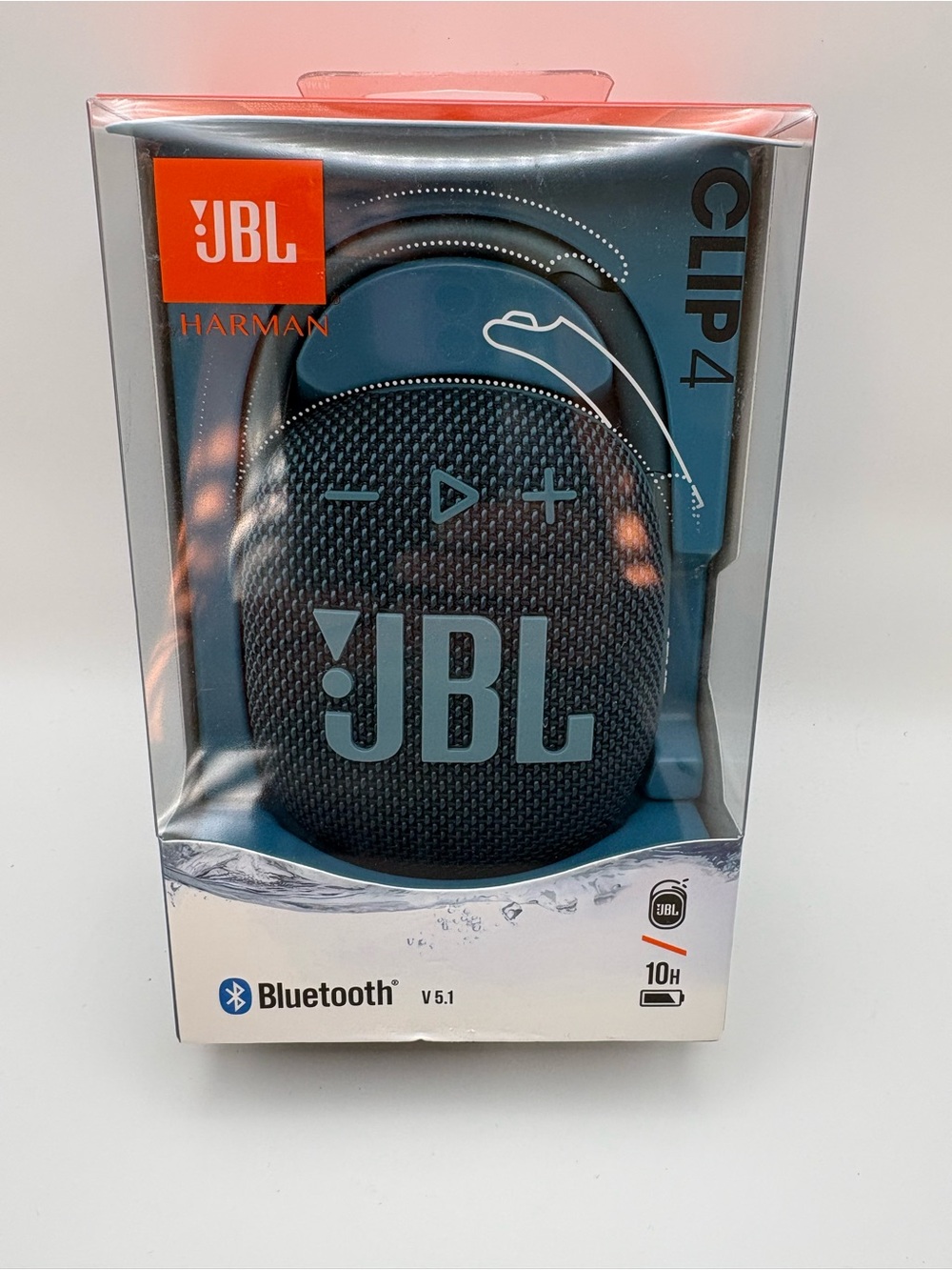 JBL Clip 4 Portable Bluetooth Speaker - Teal and Dark Blue